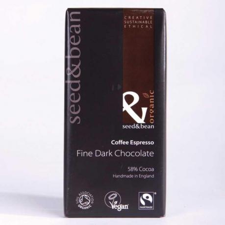 Ciocolata neagra 58% cu cafea ECO 85 g - Seed & Bean