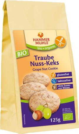 Biscuiți cu stafide si alune ECO fara gluten 125 g - Hammer Muhle