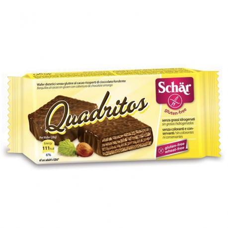 Quadritos  - Napolitane fara gluten cu cacao invelite in ciocolata amaruie 2 x 20 g - Schar