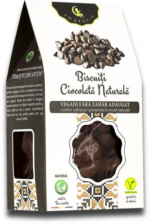 Biscuiti vegani cu ciocolata naturala 130 g - Hiper Ambrozia