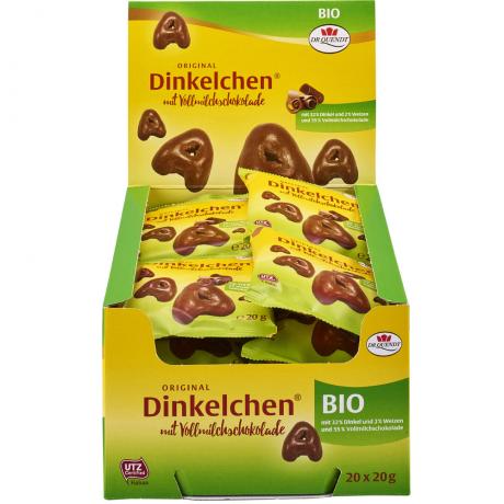 Dinkelchen - Turta dulce din alac in ciocolata cu lapte ECO 20 g - Dr. Quendt