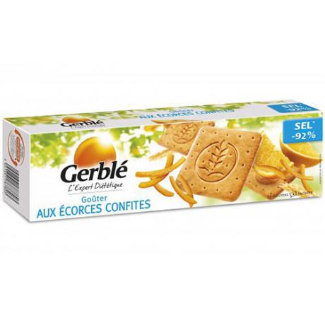 Biscuiti fara sare, coji confiate 360 g - Gerble