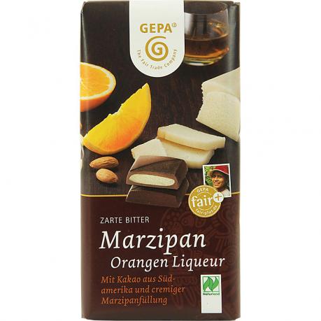 Ciocolata neagra cu crema de martipan si lichior de portocale ECO 100 g - Gepa