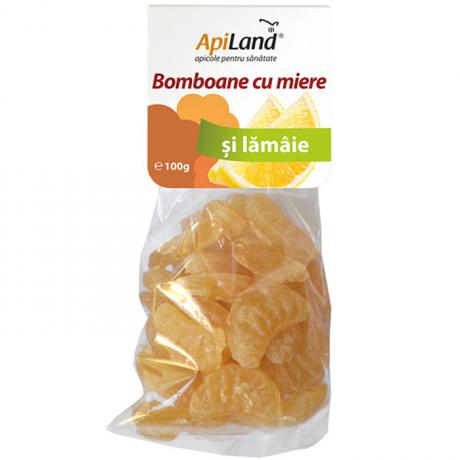 Bomboane cu miere si lamaie 100 g  - Apiland