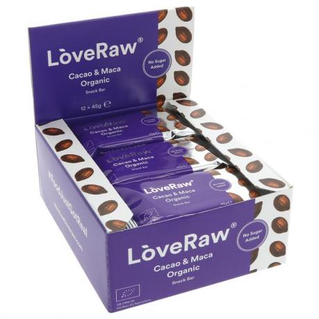 Baton raw cu bucati de cacao si maca ECO 45 g - Loveraw