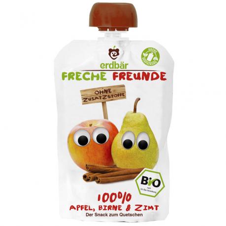 Piure de mere, pere si scortisoara ECO 100 g - erdbär Freche Freunde