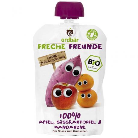 Piure cu mere, cartofi dulci si mandarine ECO 100 g - erdbär Freche Freunde