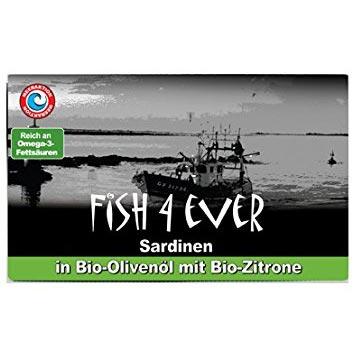 Sardine in ulei de masline ECO si cu lamaie ECO 120 g - Fish 4 Ever