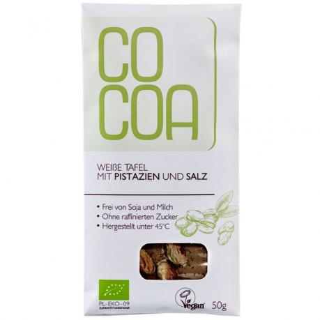 Ciocolata raw cu fistic si sare ECO 50 g - Cocoa