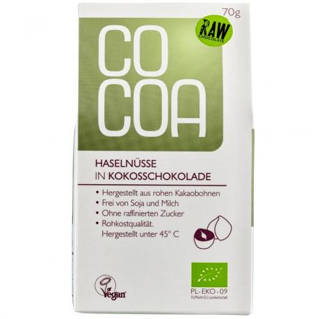 Alune de padure in ciocolata raw cu lapte de cocos ECO 70 g - Cocoa