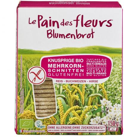 Felii crocante “multicereale”, fara gluten,ECO 150 g (2 x 75 g) - Le Pain des fleurs 