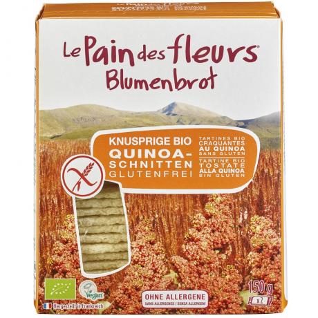 Felii crocante din faina de orez cu quinoa,fara gluten, ECO 150 g (2 x 75 g) - Le Pain des fleurs 