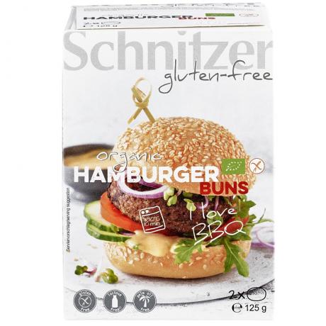 Chifle pentru hamburger, fara gluten, ECO 125 g  (2 buc) - Schnitzer