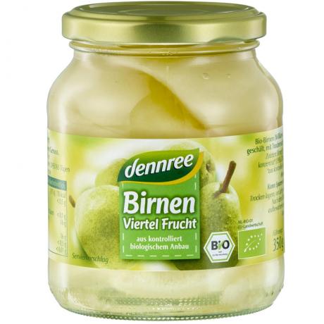 Compot de pere sferturi ECO 350 g - Dennree