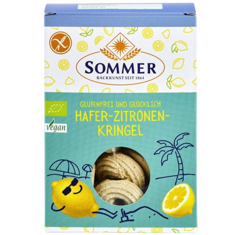 Biscuiti vegani, fara gluten, cu lamaie si ovaz ECO 150 g - Sommer