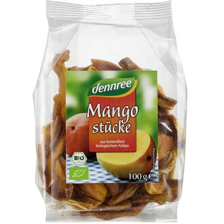 Bucati de mango uscate, ECO, 100 g - Dennree