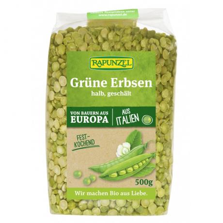 Mazare verde jumatati decojita , ECO, 500 g - Rapunzel