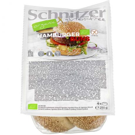 Chifle pentru hamburger, fara gluten, ECO, 250 g (4 buc) - Schnitzer