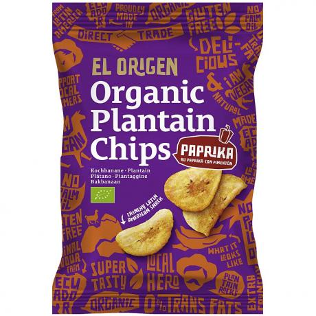 Chipsuri din plantain (banana), paprika, ECO, 80 g - El Origen