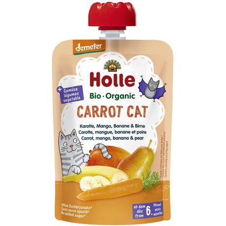 Piure “Carrot Cat”, cu morcov, mango, banana si para, Demeter, ECO, 100 g, - Holle