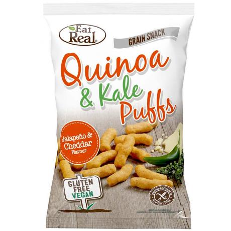 Pufuleti din porumb, quinoa si kale, cu aroma de jalapeno si cheddar, fara gluten, 113 g, - Eat Real