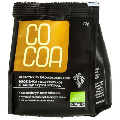 Stafide invelite in ciocolata raw-vegana, ECO, 70 g, - Cocoa