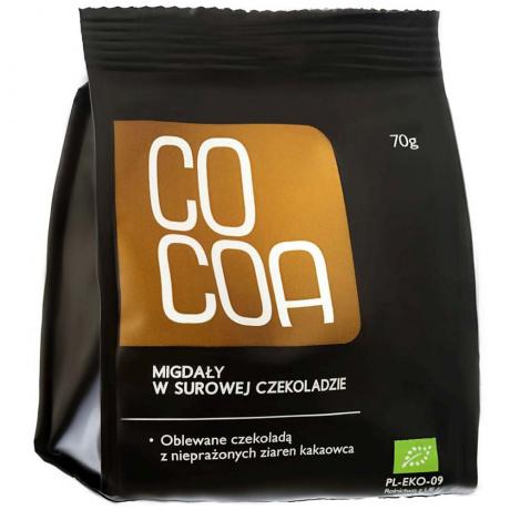 Migdale invelite in ciocolata raw-vegana, ECO, 70 g, - Cocoa