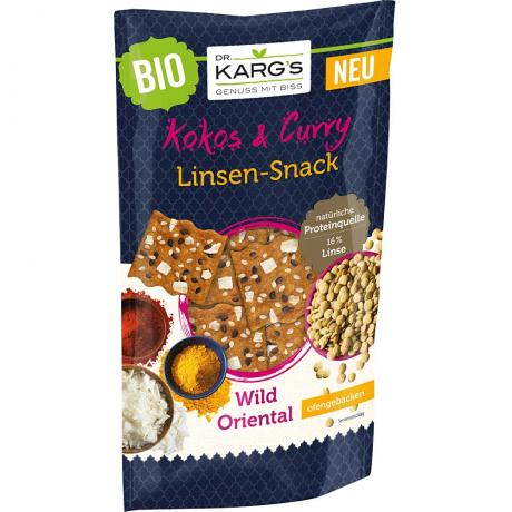 Snack din spelta si linte, cu cocos si curry, ECO, 85 g, - Dr. Karg’s