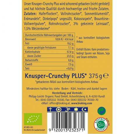 Musli crocant cu nuci chufa, ECO, 375 g,1