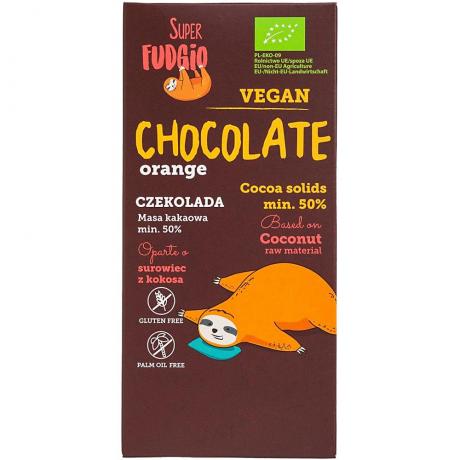 Ciocolata vegana cu portocala, ECO, 80 g, - Super Fudgio