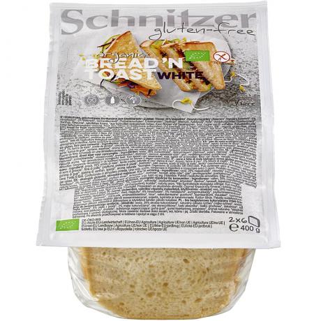 Paine alba fara gluten pentru toast, ECO, 600 g (2 x 6 felii) - Schnitzer