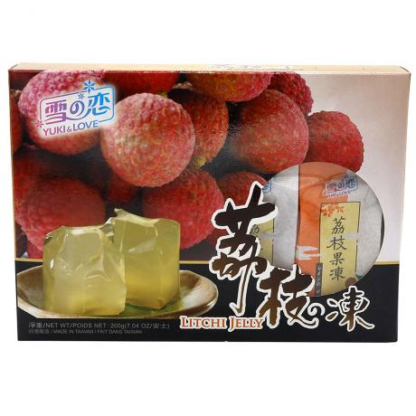 Jeleu pentru desert cu aroma de litchi, 200 g (4 x 50 g) - Yuki & Love