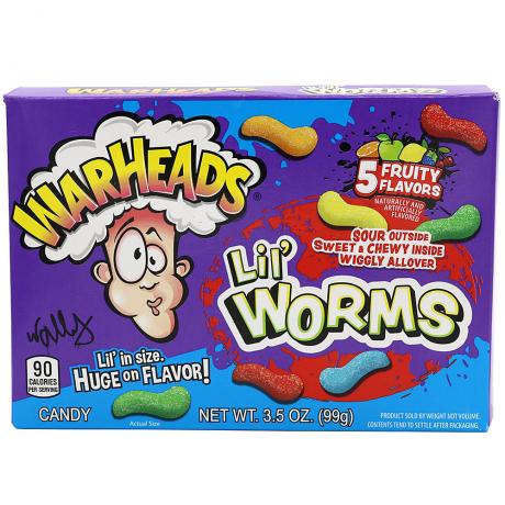 Jeleuri cu aroma de fructe Lil’ Worms 99 g - Warheads