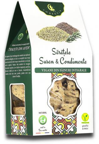 Saratele vegane cu susan si condimente 107 g - Hiper Ambrozia