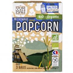 Popcorn cu sare, pentru microunde, fara gluten, ECO, 270 g (3x90g),