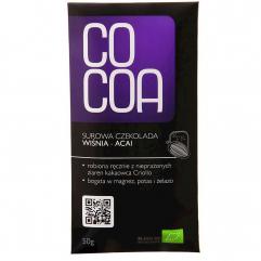 Ciocolata raw-vegana, cu cirese si acai, ECO, 50 g,